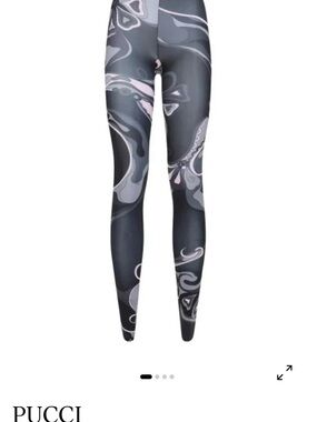 Emilio Pucci Black, Gray & Pink Printed Leggings